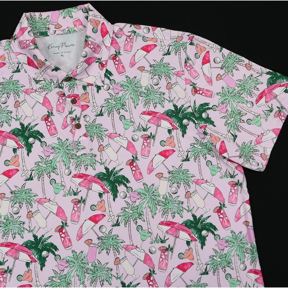 Kenny Flowers Other - Kenny Flowers Mens XL Tropics Cocktails Performance Polo Master of Leisure Golf